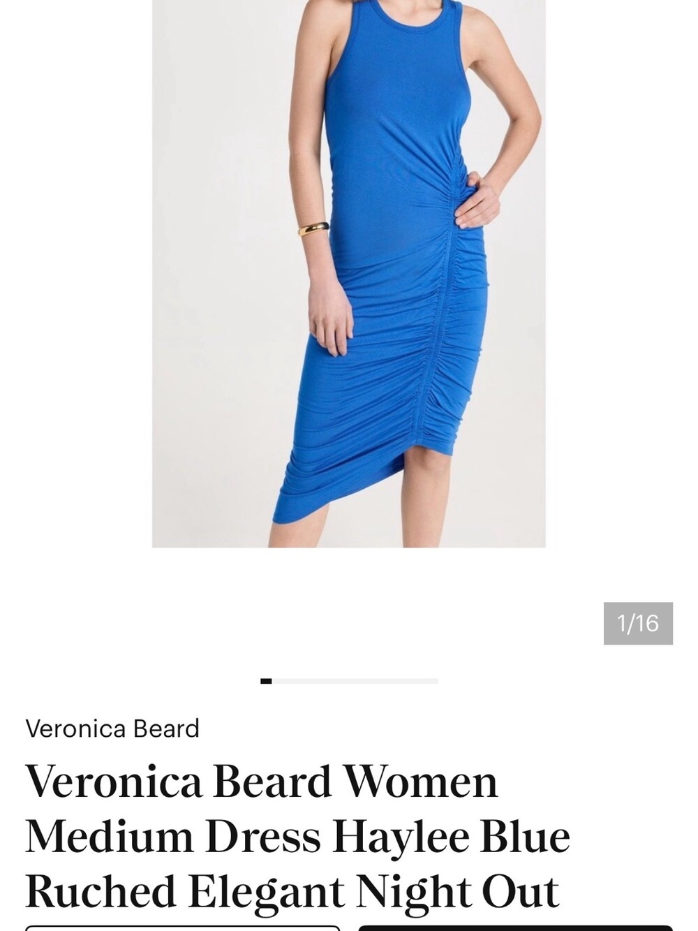 Veronica Beard Haylee Blue Ruched Asymmetric Skirt